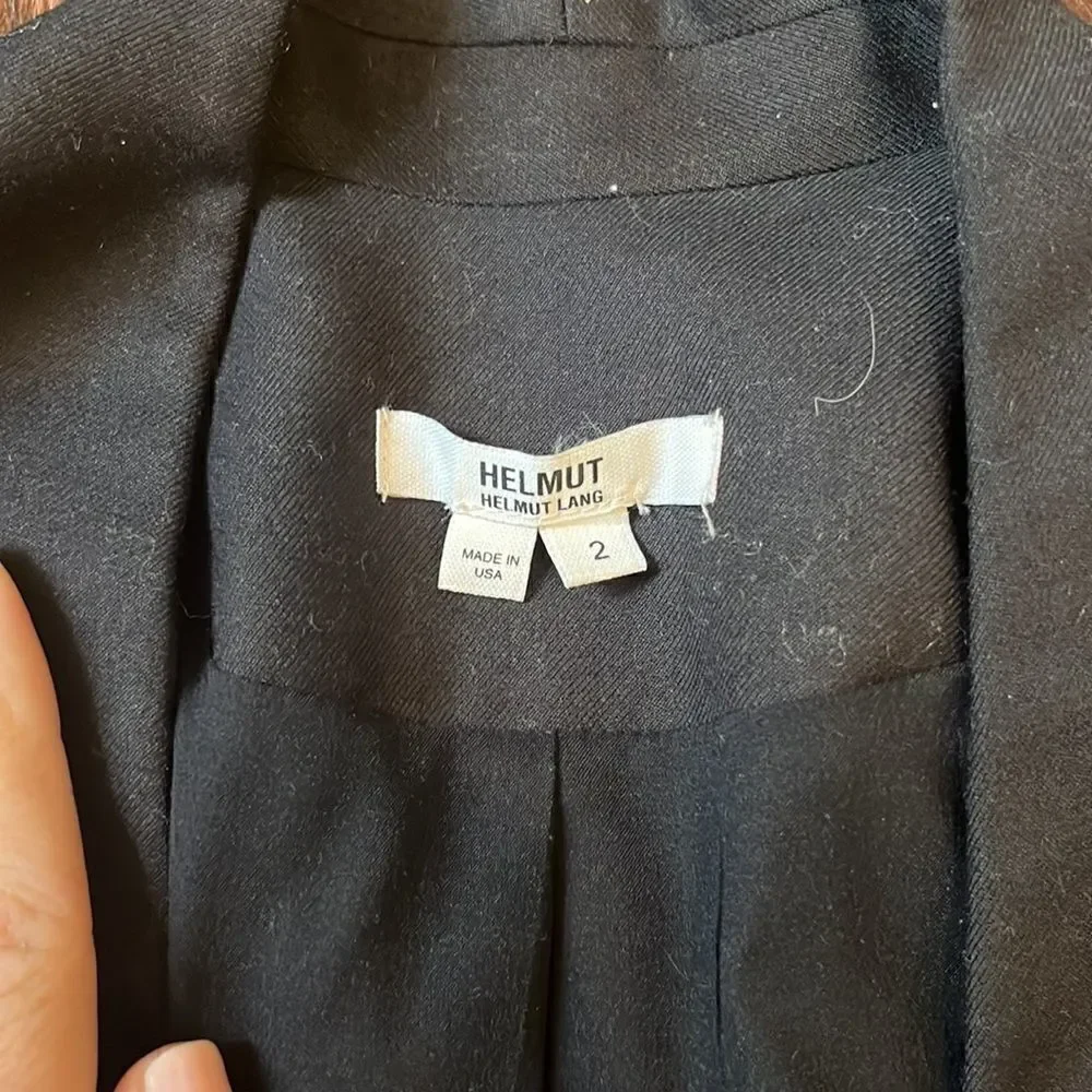 HELMUT Helmut Lang Black Collarless Blazer